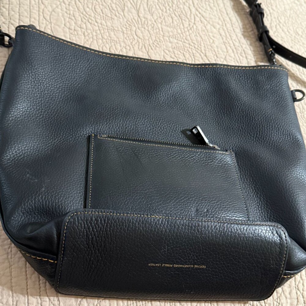 Coach pebbled Leather Duffle Shoulder Bag Twist Lock Classic Black - Picture 8 of 16